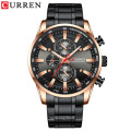 CURREN 8351 Chronograph Wrist Watch Blue Quartz Men Watch Stainless Steel Fashion Luminous Relogio Masculino